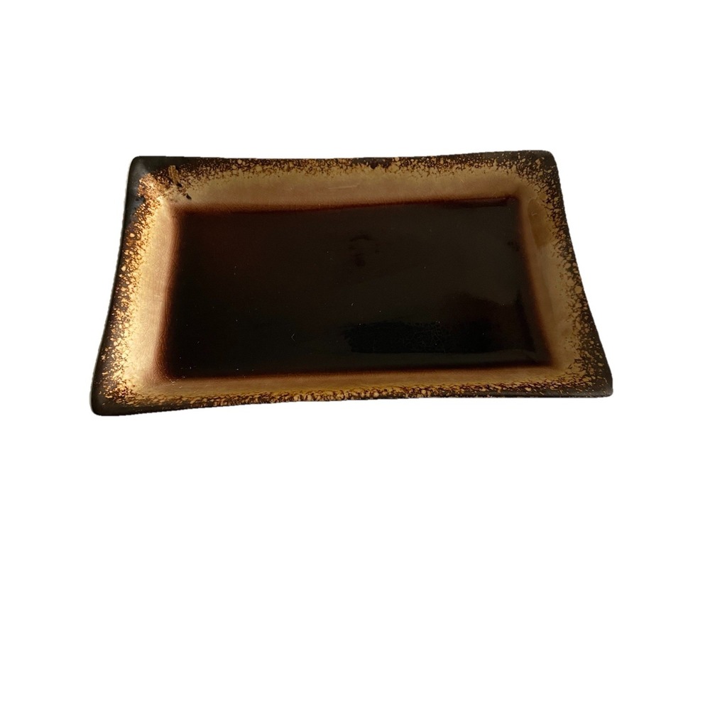 Pier 1 Brown Stoneware Sushi Plate‎ 5" x 8"